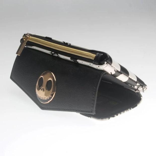 Nightmare Skull Wallet Long Buckle Wallet PU Leather Clutch