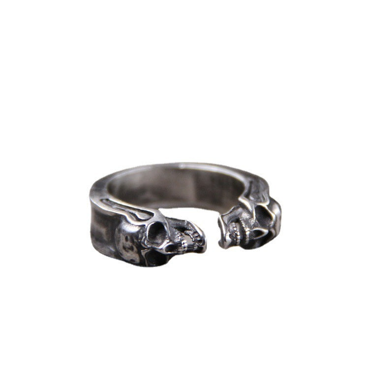 925 Thai Silver Carved Skull Ring