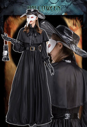Medieval Steam Punk Plague Doctor Costume Beak Crow Long Mouth Mask
