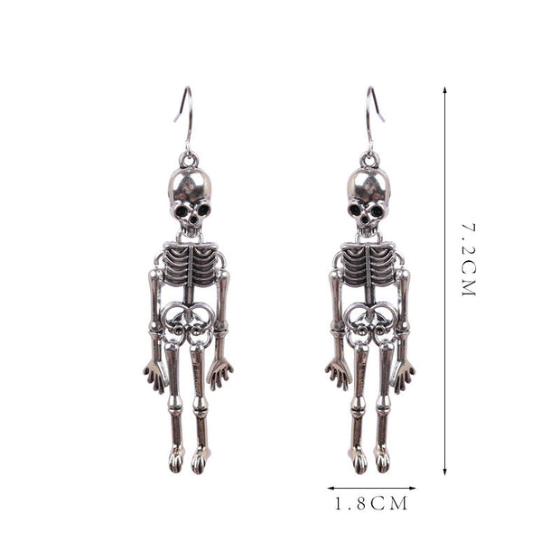 European And American Skeleton Skull Exaggerated Nightclub Earrings