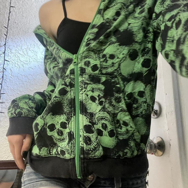 Digitally Printed Skull Sweater/Hoodie for Women