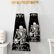 Halloween Skull Printed Cotton And Linen Apron *4 Styles