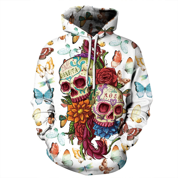 Men's sizes Unisex Hooded Skull Printed Loose Sports Hoodie " Chavita & Rose"
