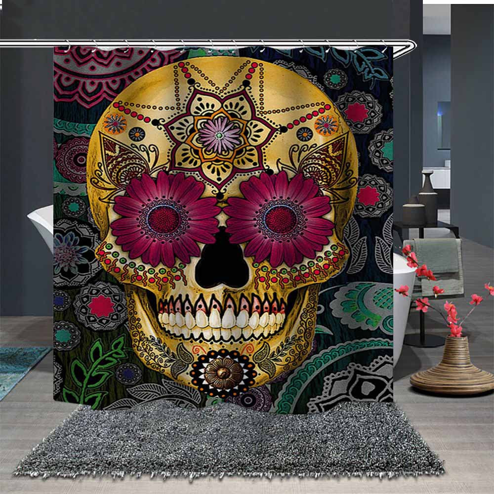 Skull Digital Print Shower Curtain *3 styles