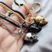 Men's stainless steel skull necklace