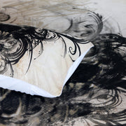 Black swirl Skull head quilt cover three-piece bedding set