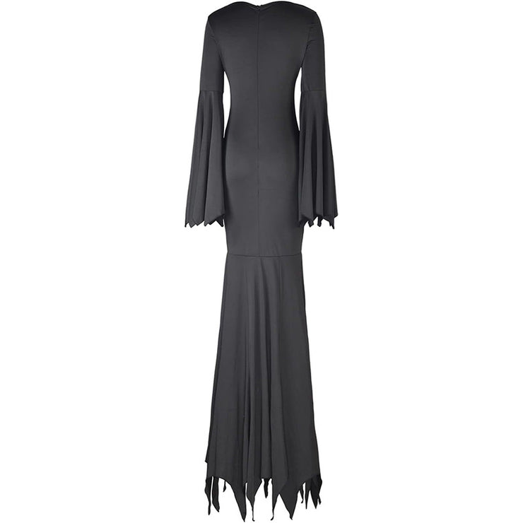 Black Women's Gothic Witch Bat Sleeve Dress Halloween Cosplay Costume Vintage
