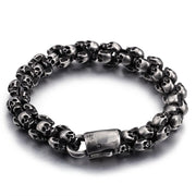 Vintage Titanium Steel Skull Men's Bracelet