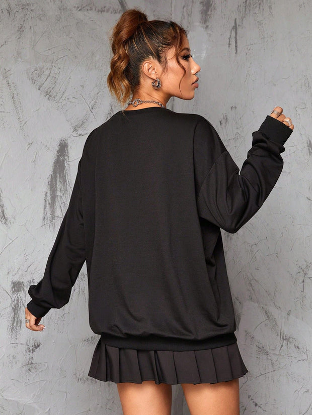 Gothic Court Women's Sweater Retro Rose Skull Long Sweater
