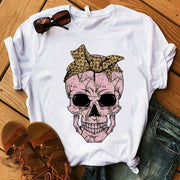 Women's Color Skull Print Short-sleeved T-shirt *6 styles