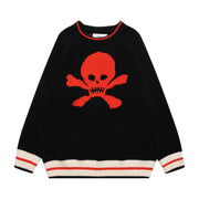 American Skull Jacquard Vintage Design Sweater