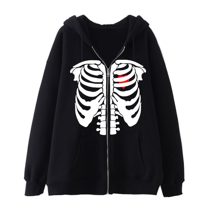 Skeleton Hoodie Spring And Autumn Fleece