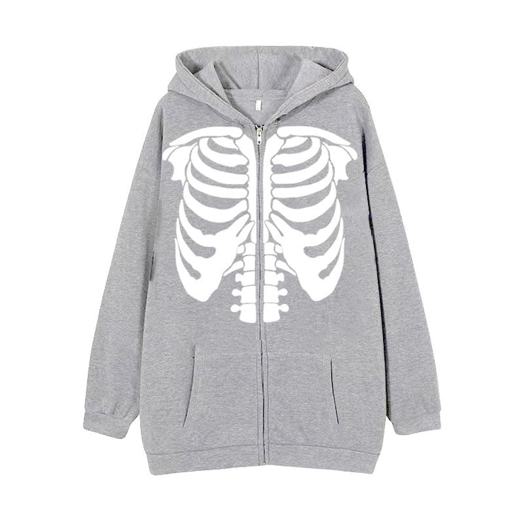 Skeleton Hoodie Spring And Autumn Fleece
