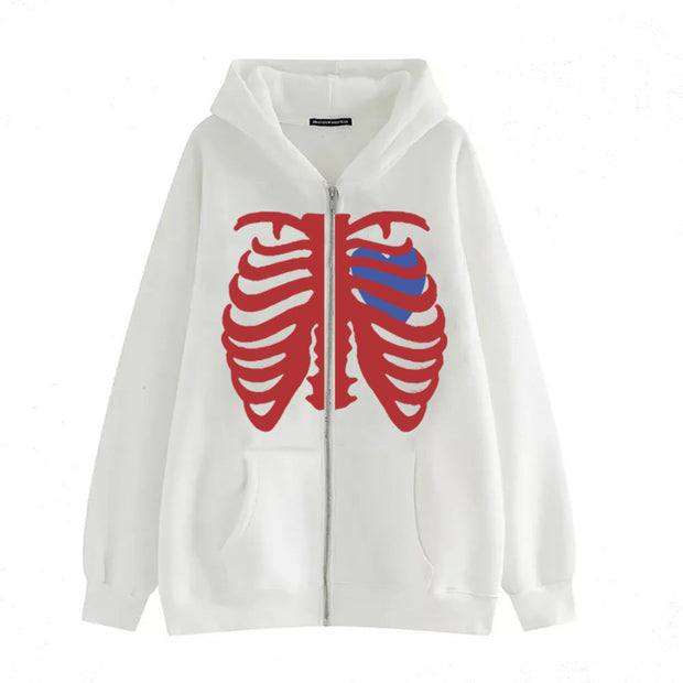 Skeleton Hoodie Spring And Autumn Fleece