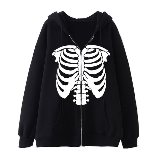 Skeleton Hoodie Spring And Autumn Fleece