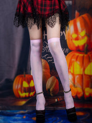 Halloween-Inspired Over-the-knee Printed Skull Thigh High Socks