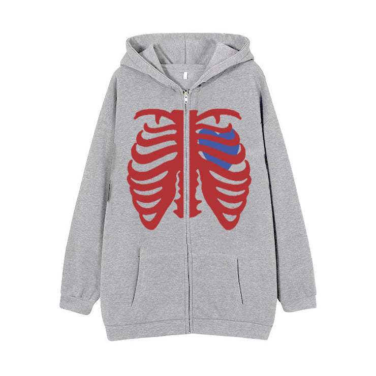 Skeleton Hoodie Spring And Autumn Fleece