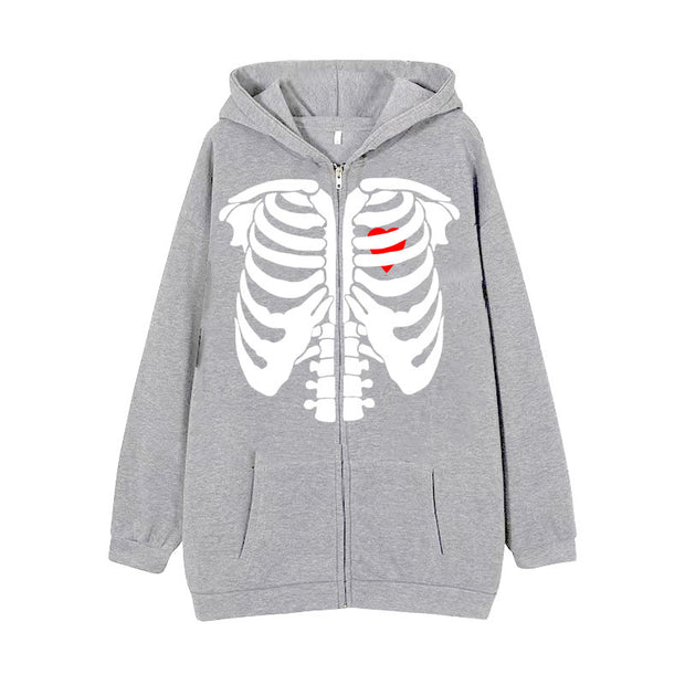 Skeleton Hoodie Spring And Autumn Fleece