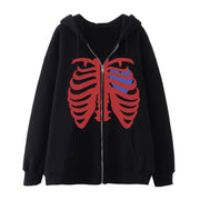 Skeleton Hoodie Spring And Autumn Fleece