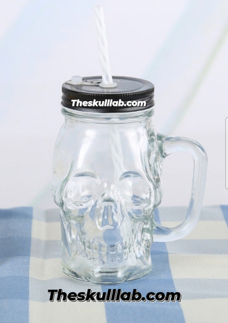 Unique Skull drink glass with Lid & Straw *6 Colors
