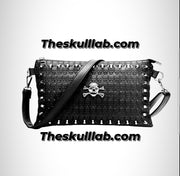 Skull Bag Embossed Chain Strap Pure Leather
