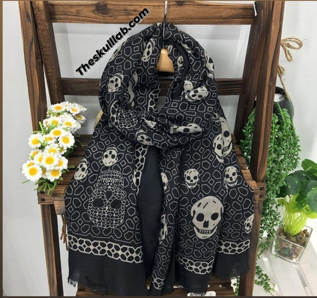 Skull scarf *2 colors Tan & Black
