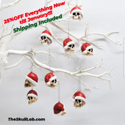 A Christmas Hat Skull Ornament