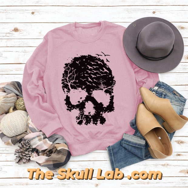 Women's Skull Print Blouse Loose fitting Long Sleeve