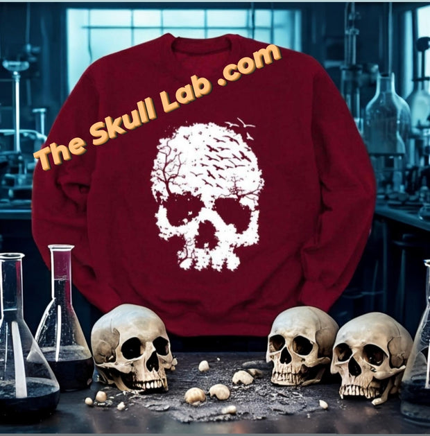 Women's Skull Print Blouse Loose fitting Long Sleeve
