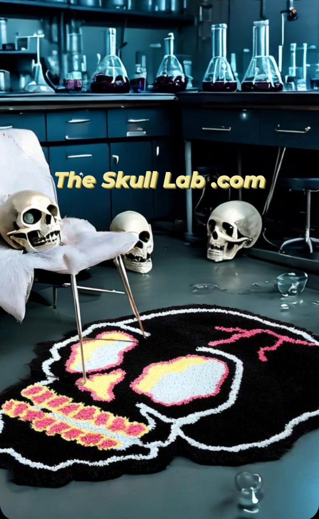 Skull Sliding Mat/Rug Unique Home or Office