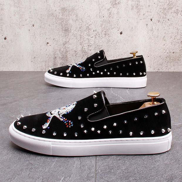 European And American Men's Skull & Bone Fashion Skull Casual Shoes