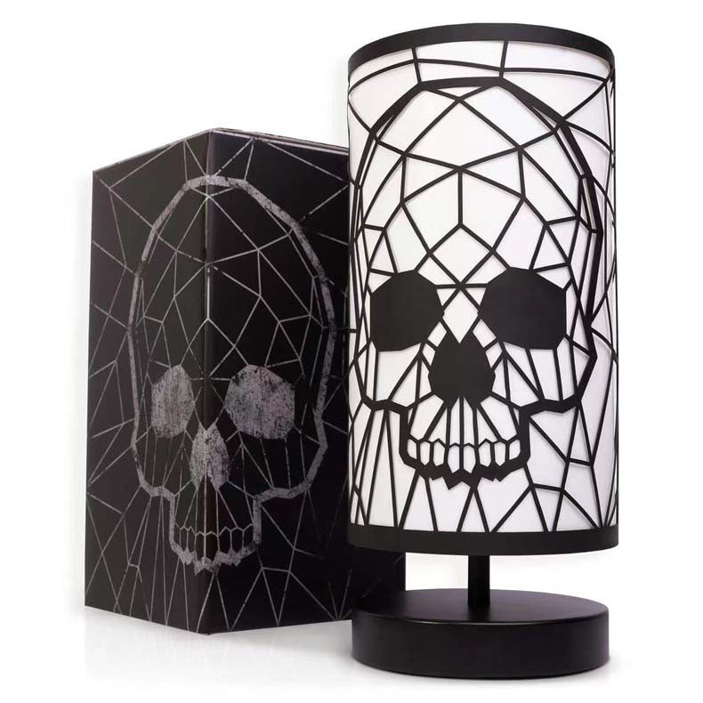 Halloween-Inspired Skull Decoration for a Festive Atmosphere, USB Iron Table Lamp