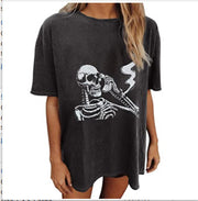 Women's Short Sleeved Vintage T-shirt Skull Print High Street Fashion *14 Styles