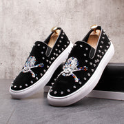 European And American Men's Skull & Bone Fashion Skull Casual Shoes