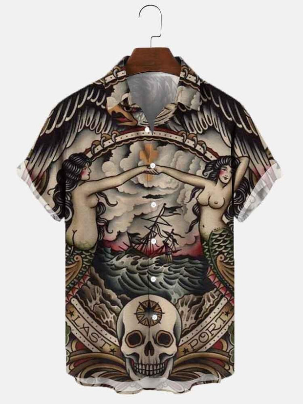 Printed Men's Vintage button-up Shirt *12 Styles