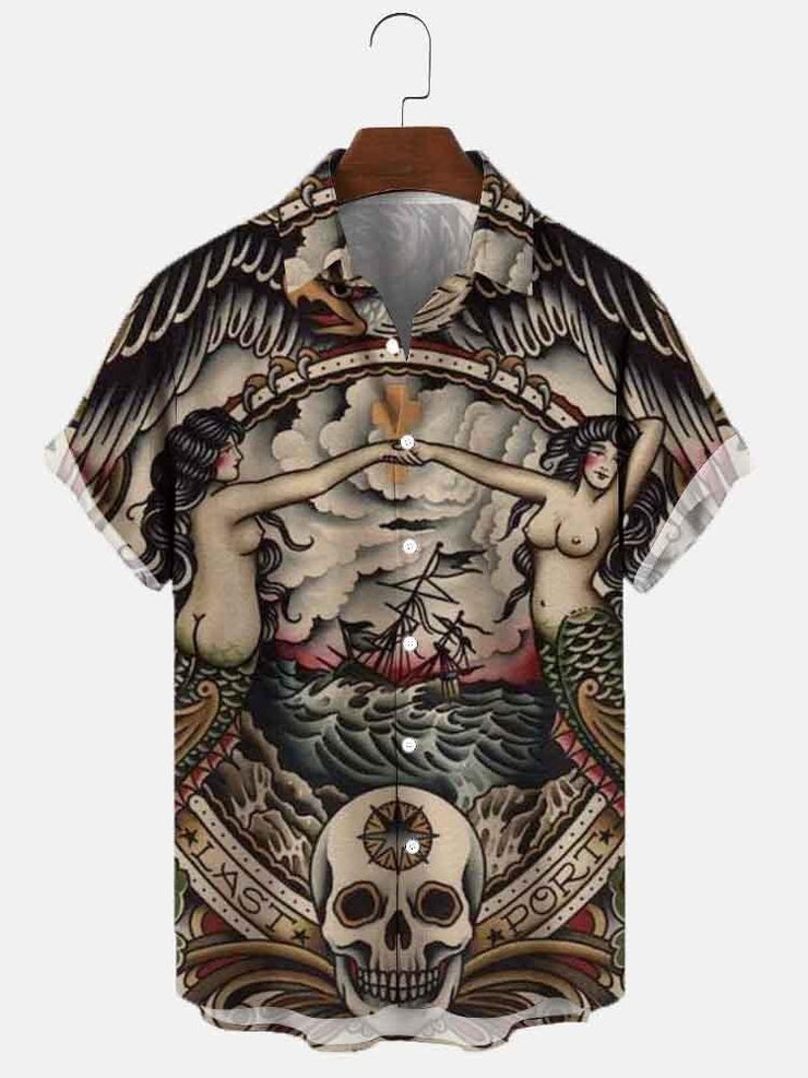Printed Men's Vintage button-up Shirt *12 Styles