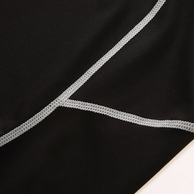 Skull Print Long Sleeve Men's Punishing Workout Clothes with Stretch Quick Drying Clothes for Basketball, Bike Riding, Running Suit. With a Round Neck, it's a Tight form-fitted shirt