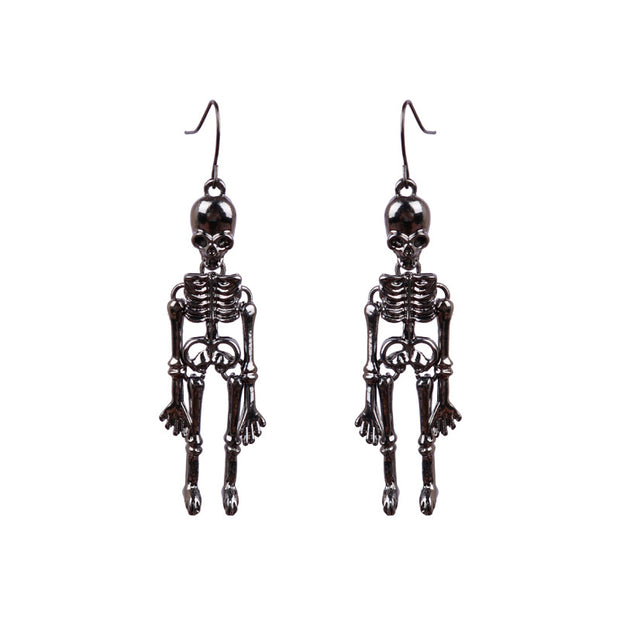European And American Skeleton Skull Exaggerated Nightclub Earrings