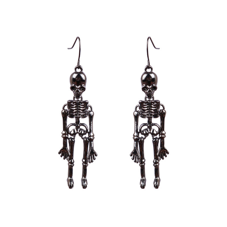 European And American Skeleton Skull Exaggerated Nightclub Earrings
