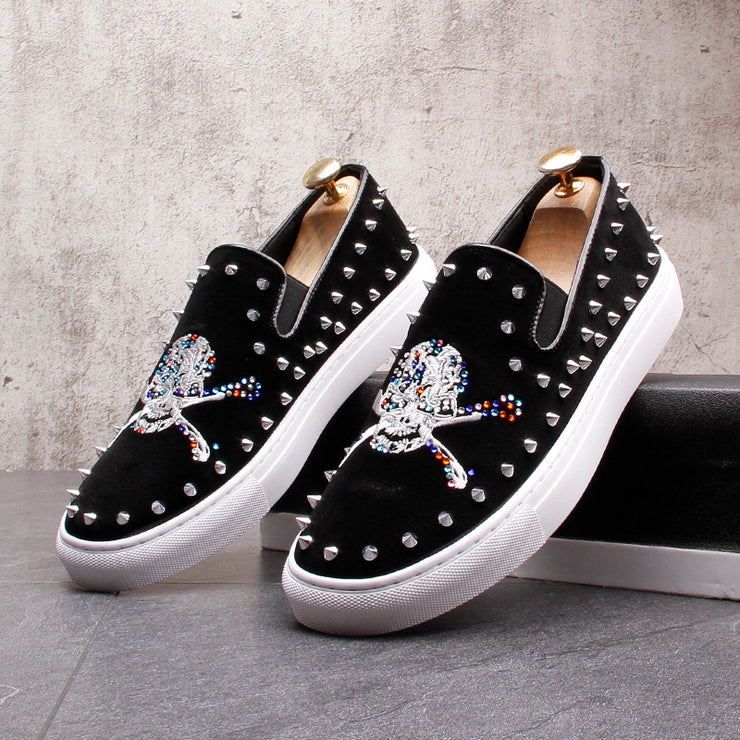 European And American Men's Skull & Bone Fashion Skull Casual Shoes