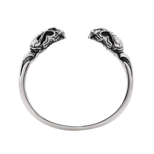 Men's S925 Sterling Silver Beast Skull Bracelet