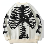 Round Neck Long Sleeve Men's Skull Sweater