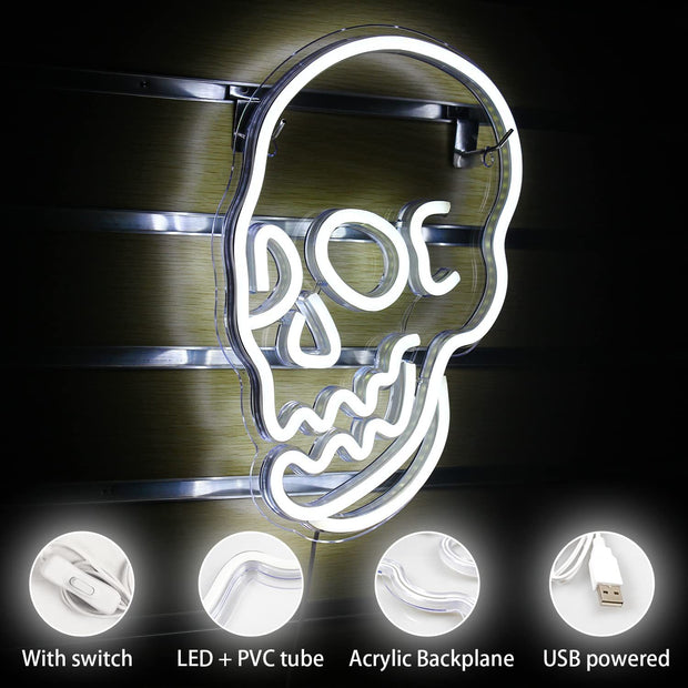 Halloween and any time Decor LED Neon Skull night light