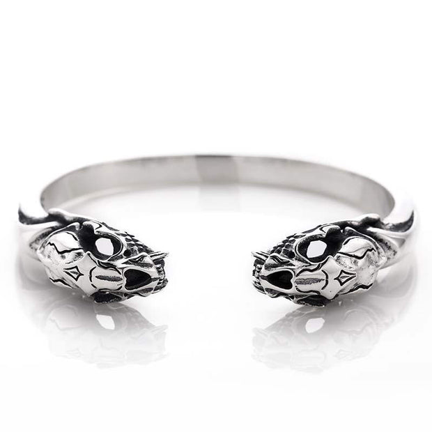 Men's S925 Sterling Silver Beast Skull Bracelet