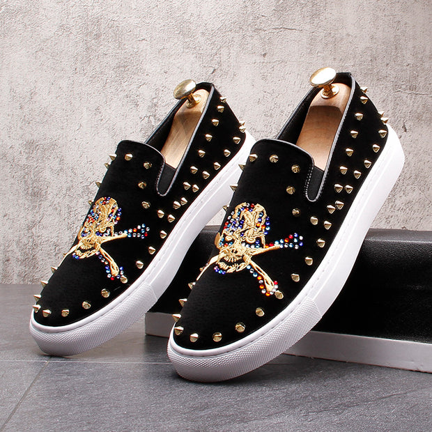 European And American Men's Skull & Bone Fashion Skull Casual Shoes