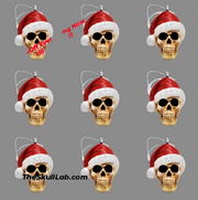 Christmas Hat Skull Ornament