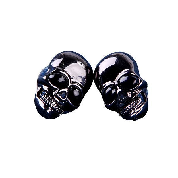 Punk transparent black evil big eyes skull earrings