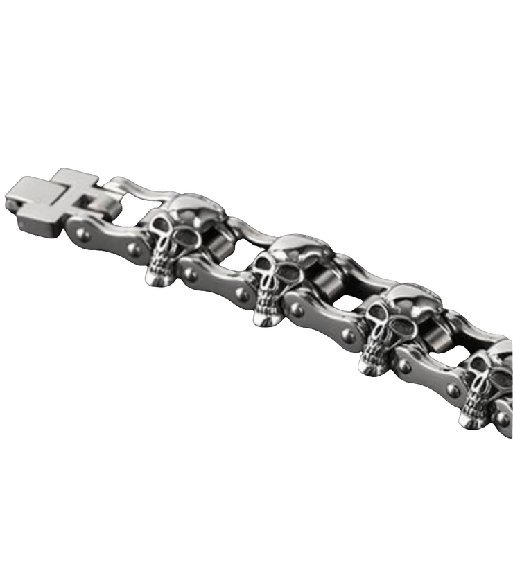 T.S.L. Chain Linked Skull Cuff Bracelet