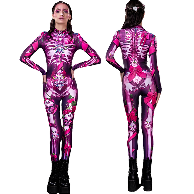 Halloween Women's Printed Skull Jumpsuit