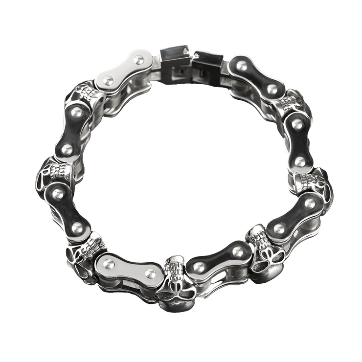 T.S.L. Chain Linked Skull Cuff Bracelet